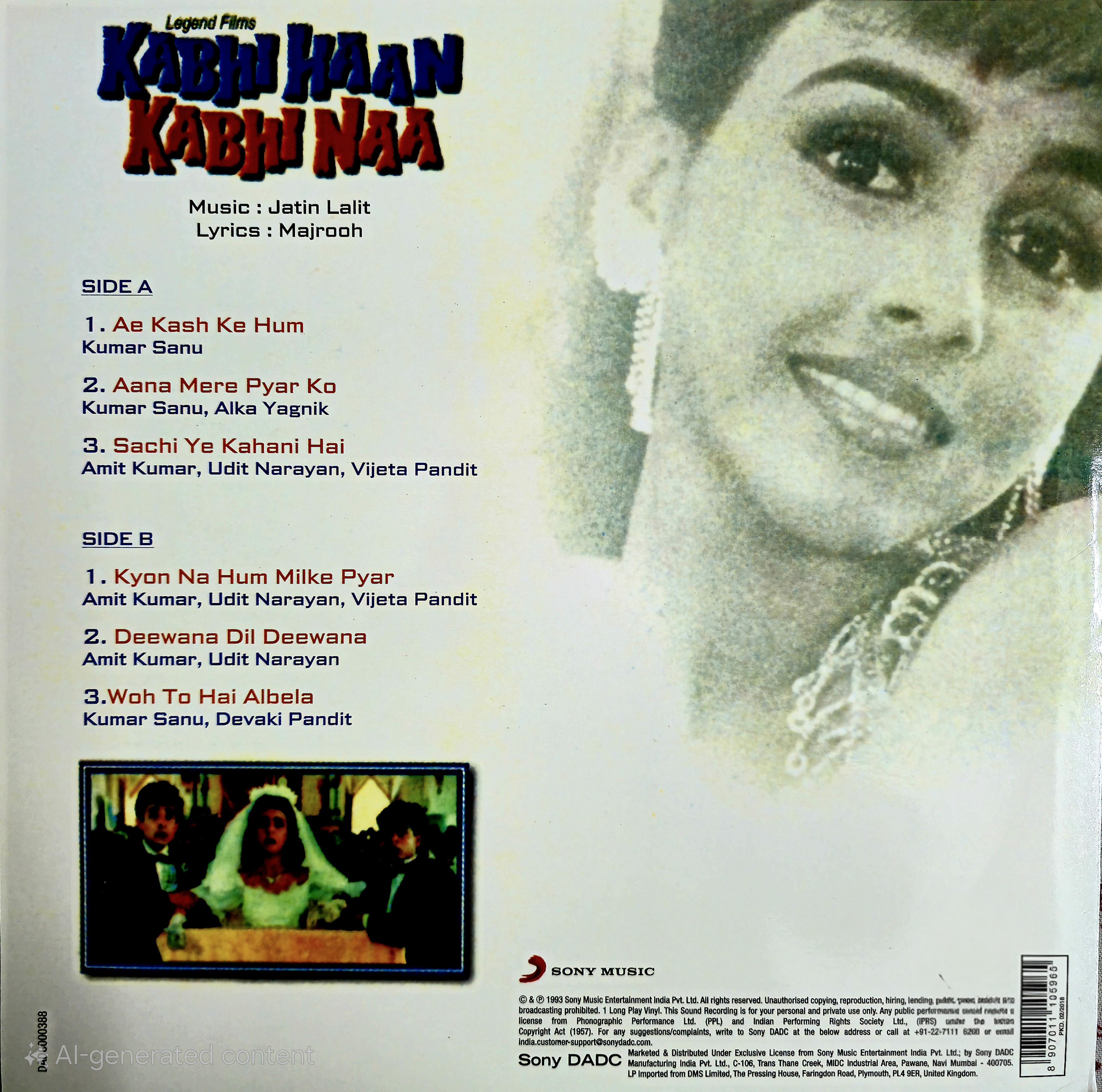 KABHI HAAN KABHI NAA - VINYL RECORD alt