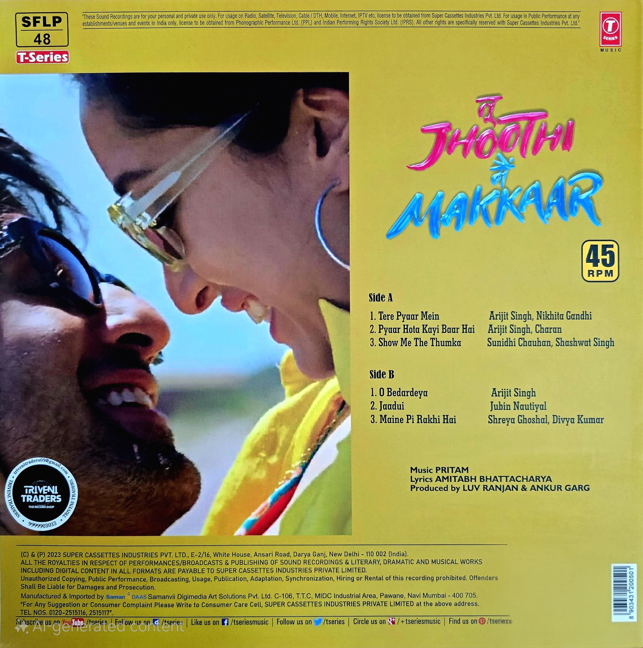 TU JHOOTHI MAIN MAKKAR -  VINYL RECORD alt