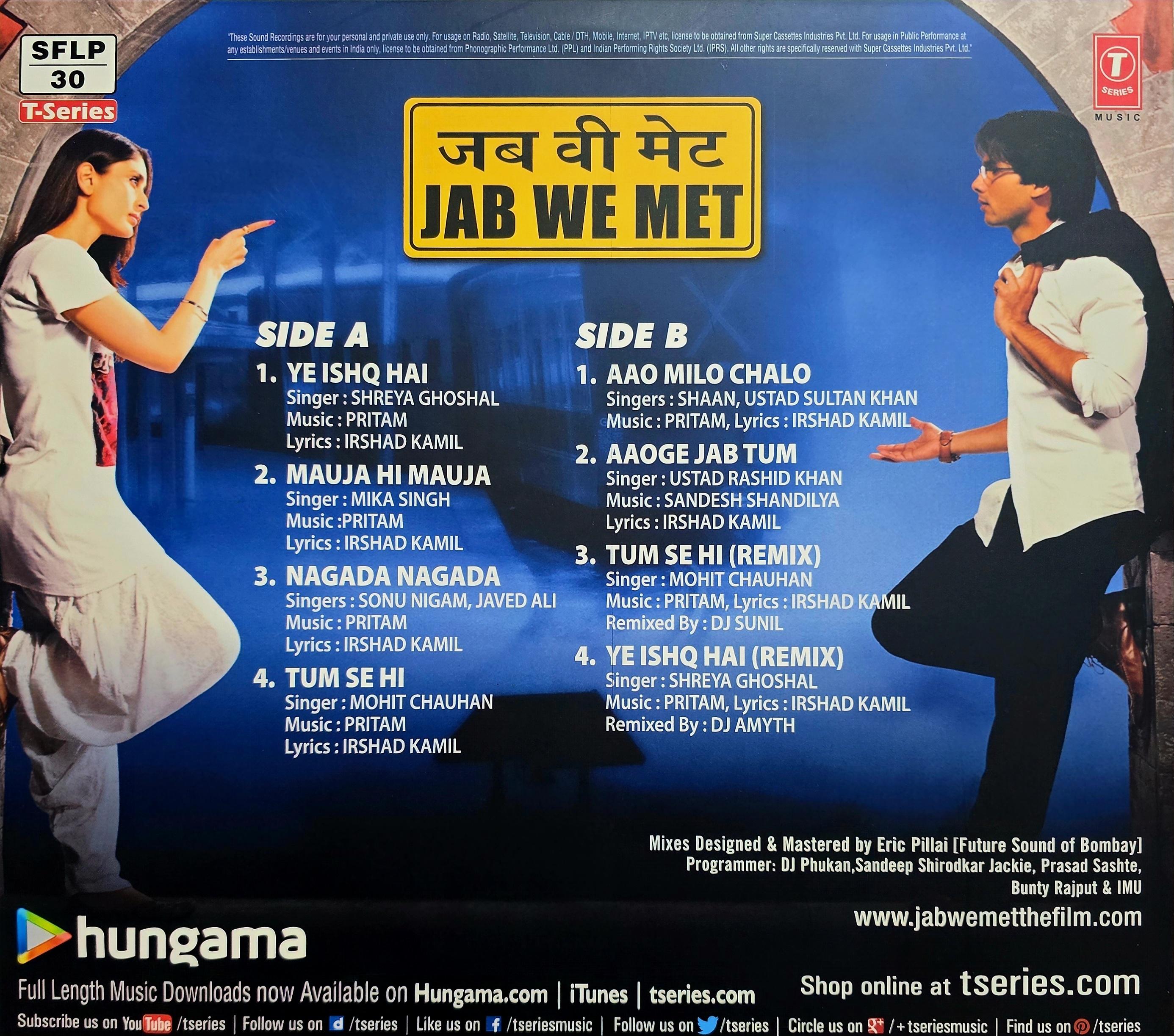 JAB WE MET - VINYL RECORD alt