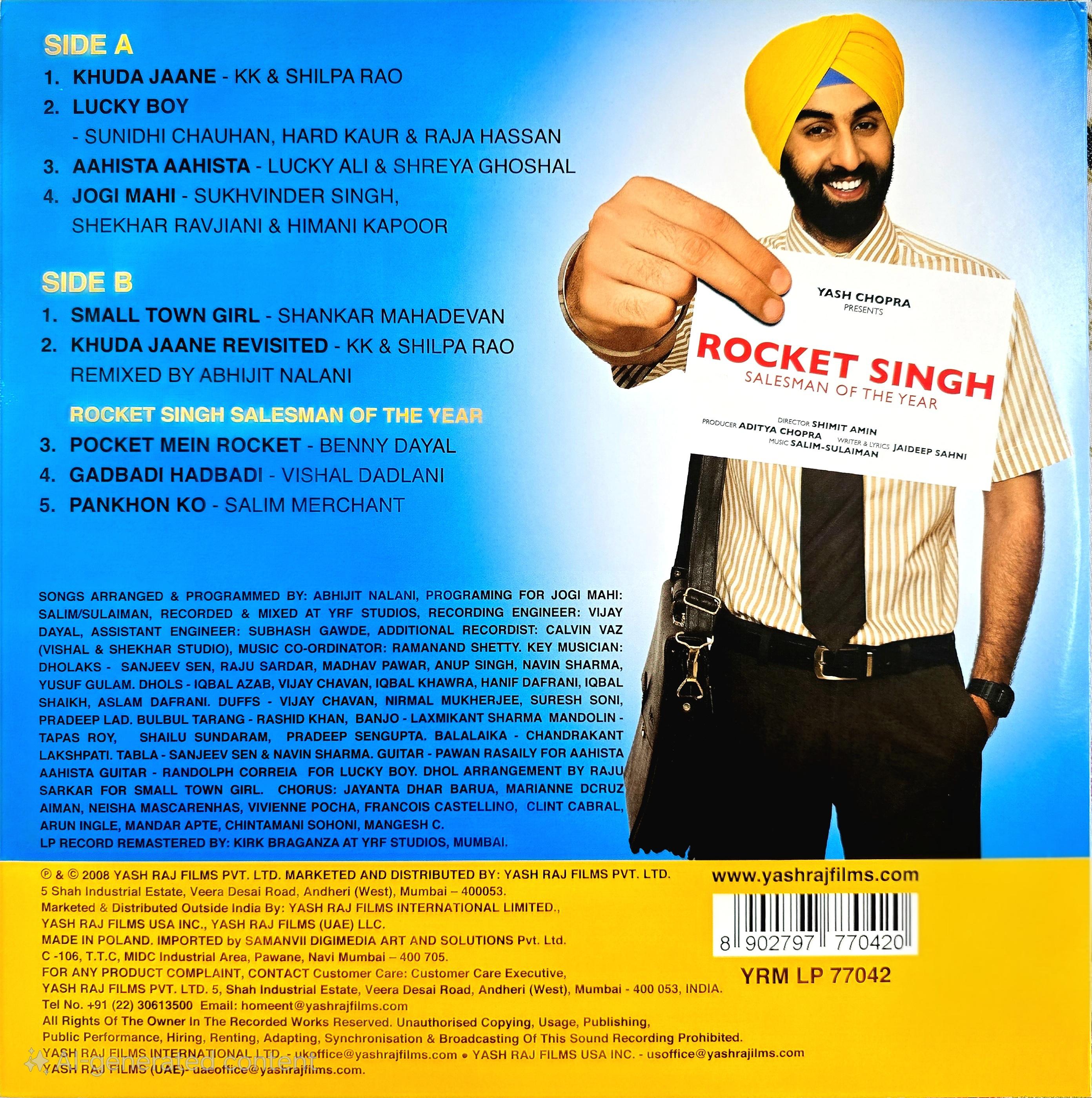 BACHNA AE HASEENO / ROCKET SINGH - VINYL RECORD alt
