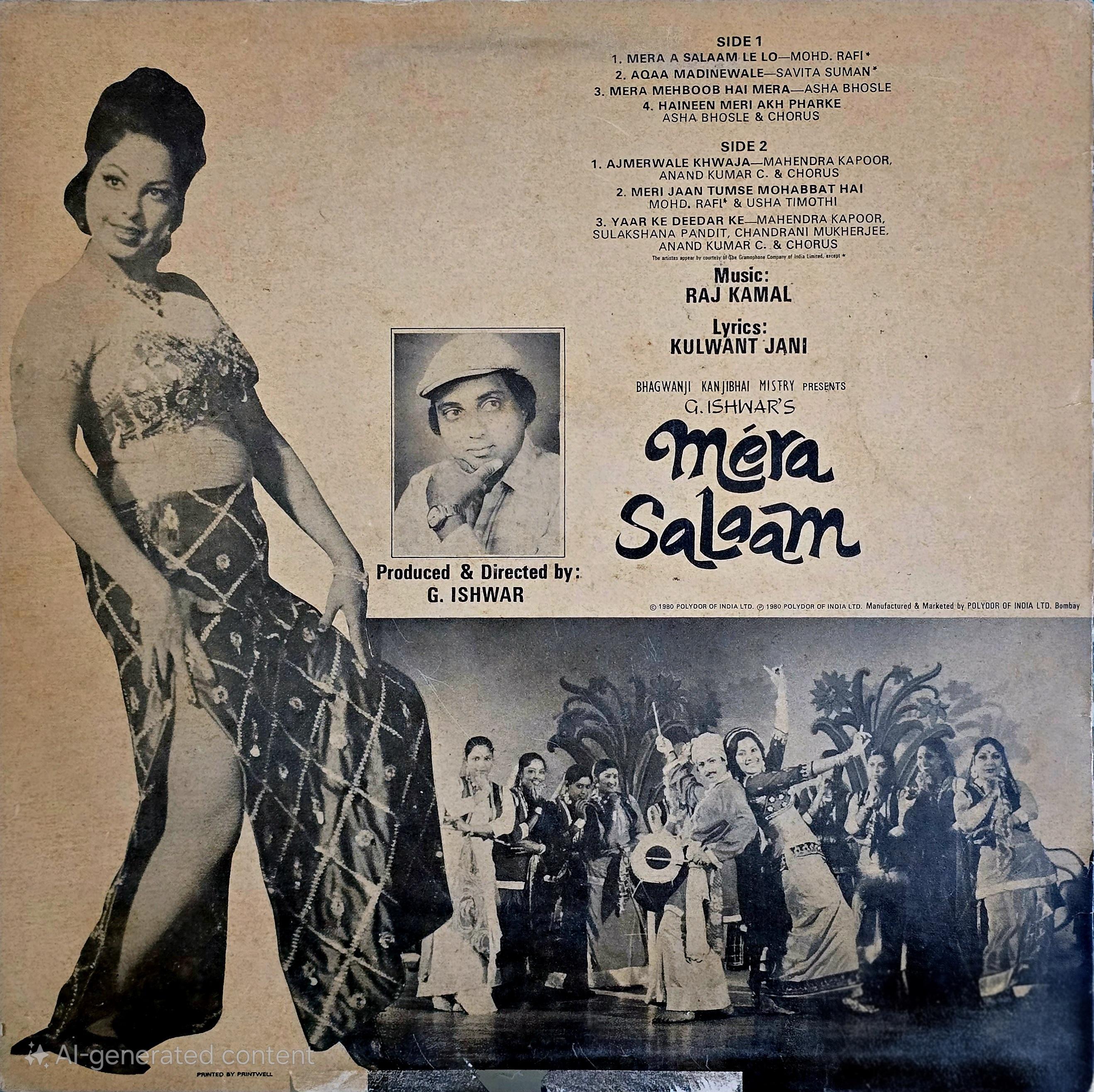 MERA SALAAM - VINYL RECORD ( POLYDOR / MINT / FIRST PRESSING) 2392 200 alt