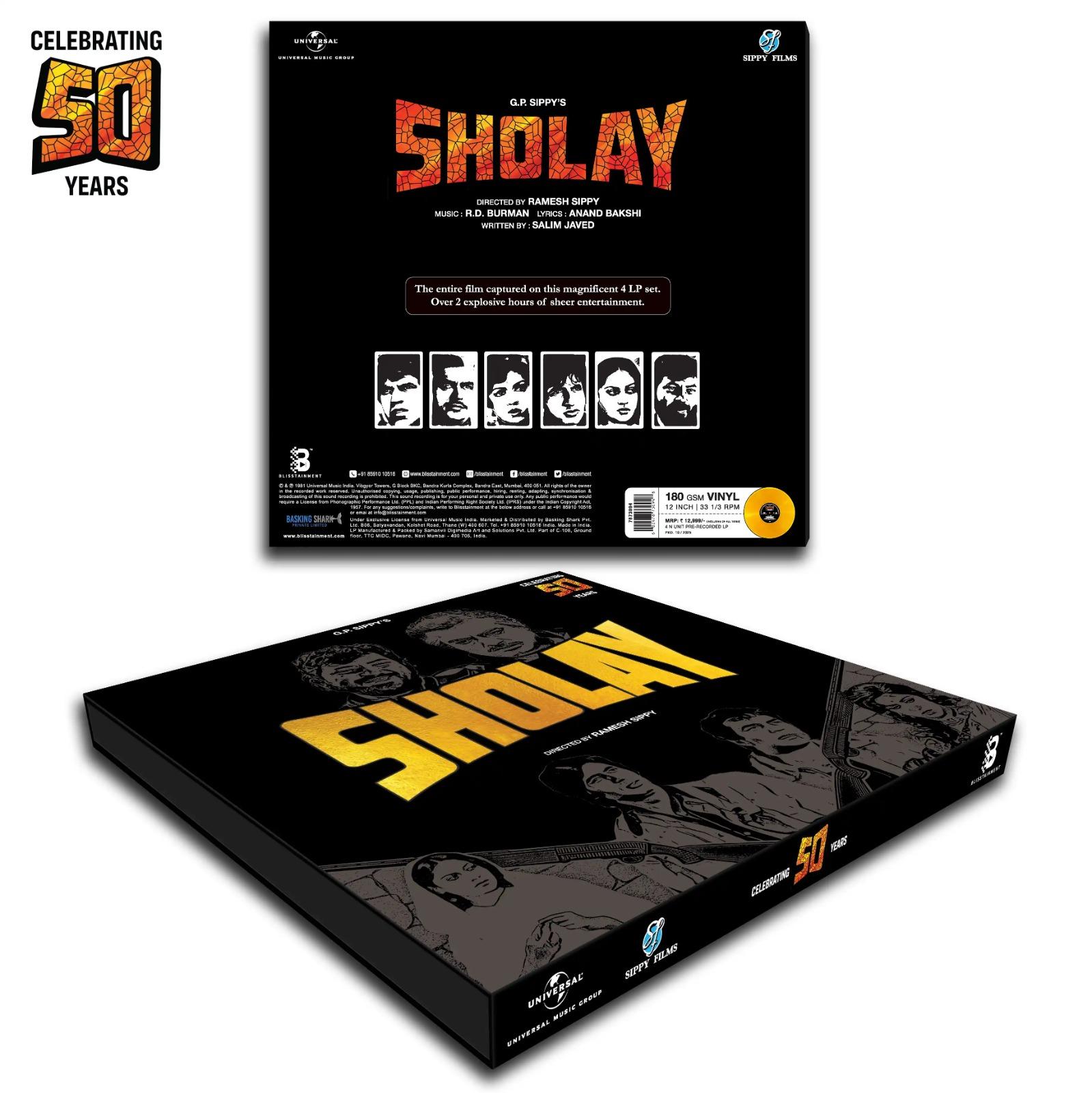 SHOLAY - VINYL RECORD ( 4LP SET BOX / 50 YEARS CELEBRATION EDITION )