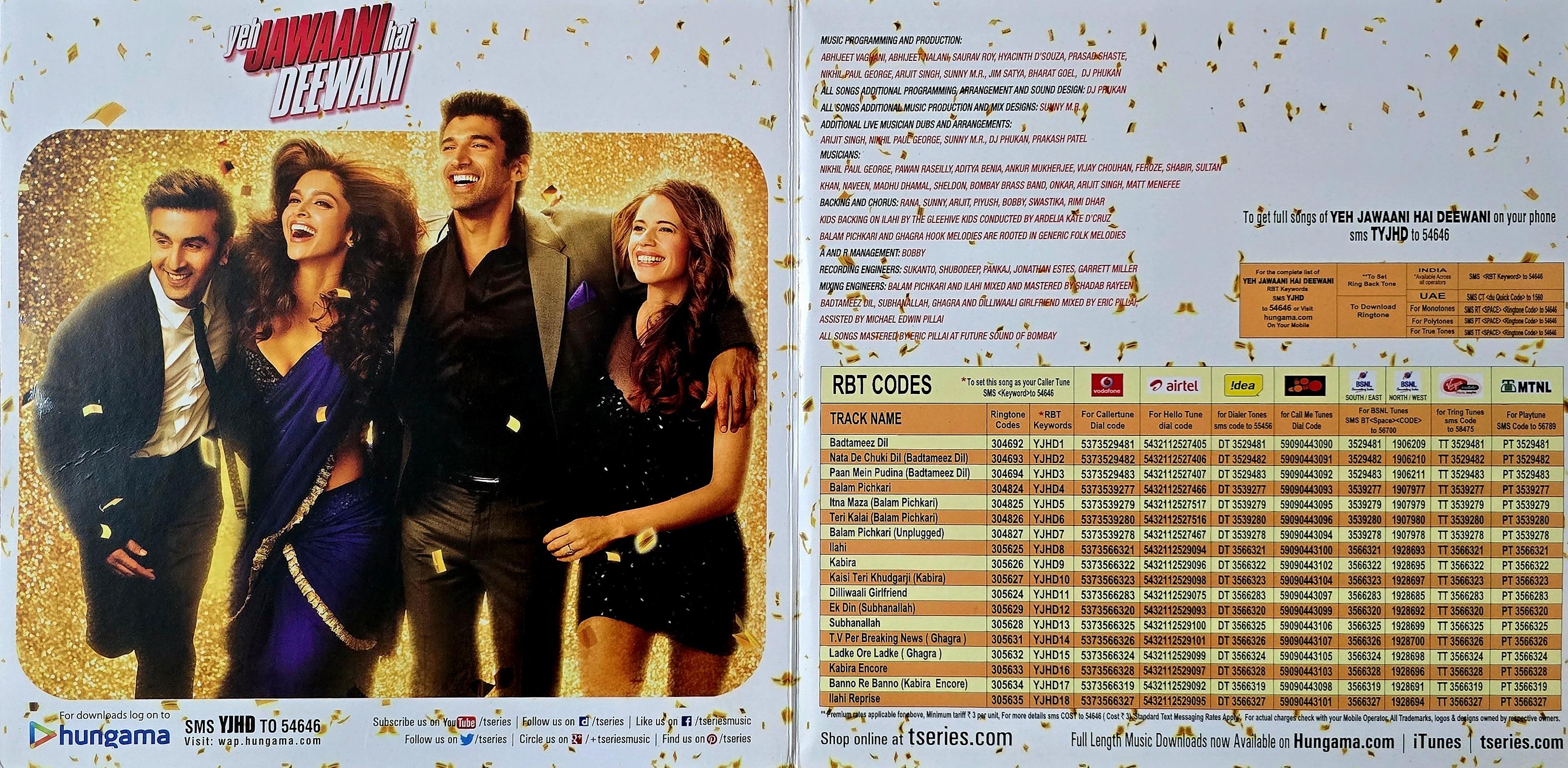 YEH JAWAANI HAI DEEWANI - VINYL RECORD ( 1ST EDITION ) alt