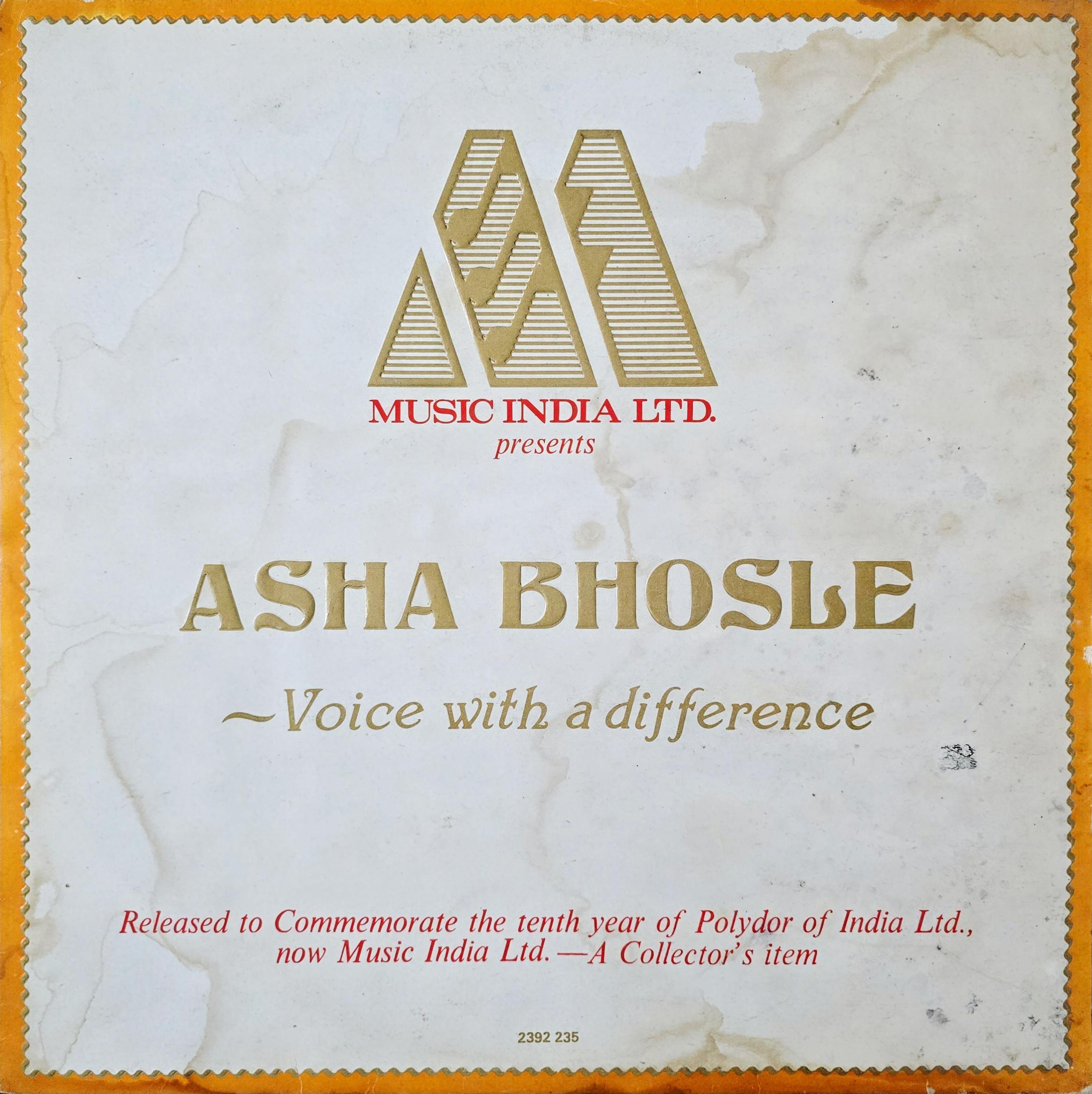 ASHA BHOSLE : VOICE WITH A DIFFERENCE - LP RECORD ( POLYDOR / NEAR MINT ) 2392 235