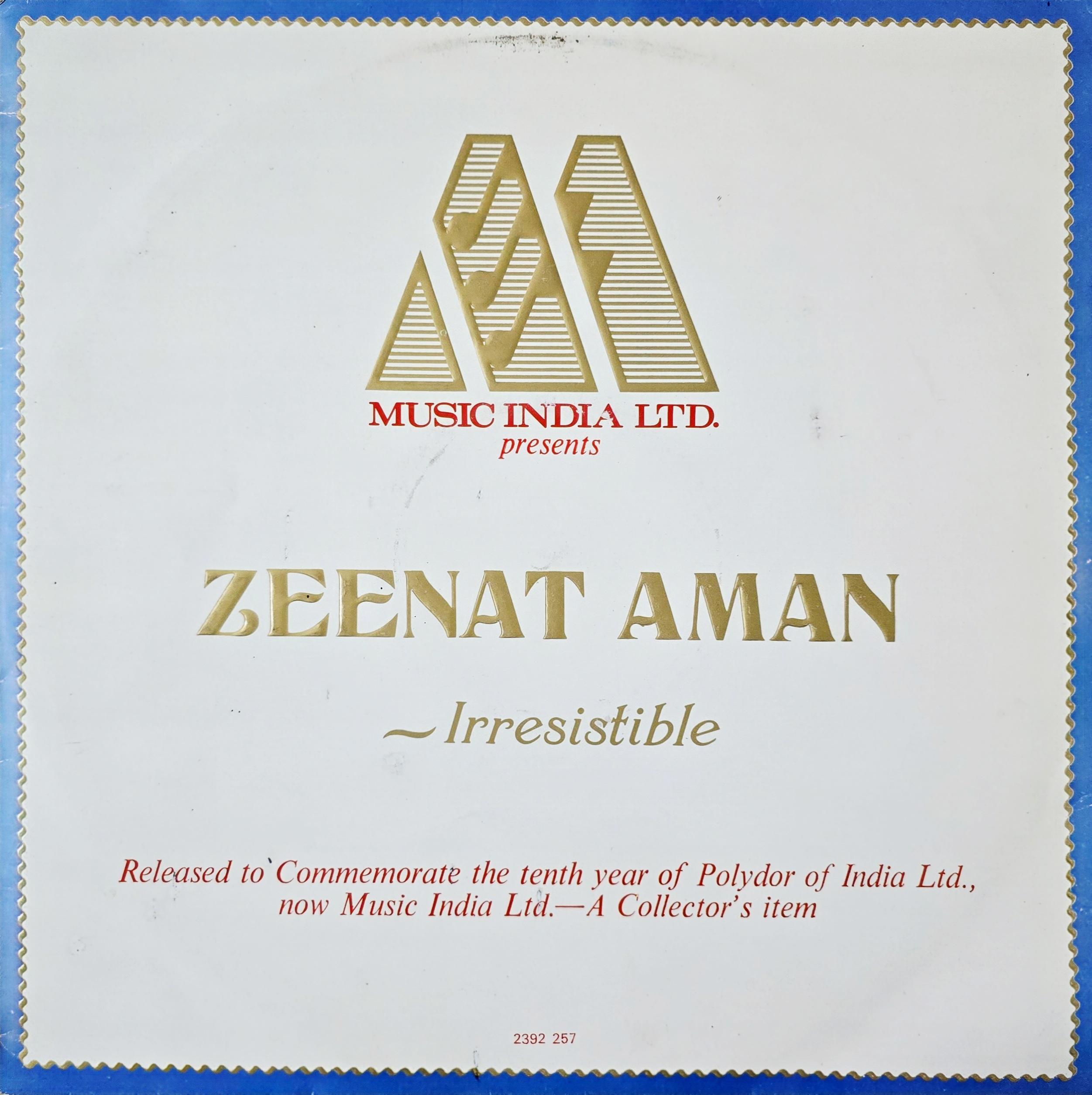 IRRESISTIBLE : ZEENAT AMAN - LP RECORD (POLYDOR / MINT) 2392 257