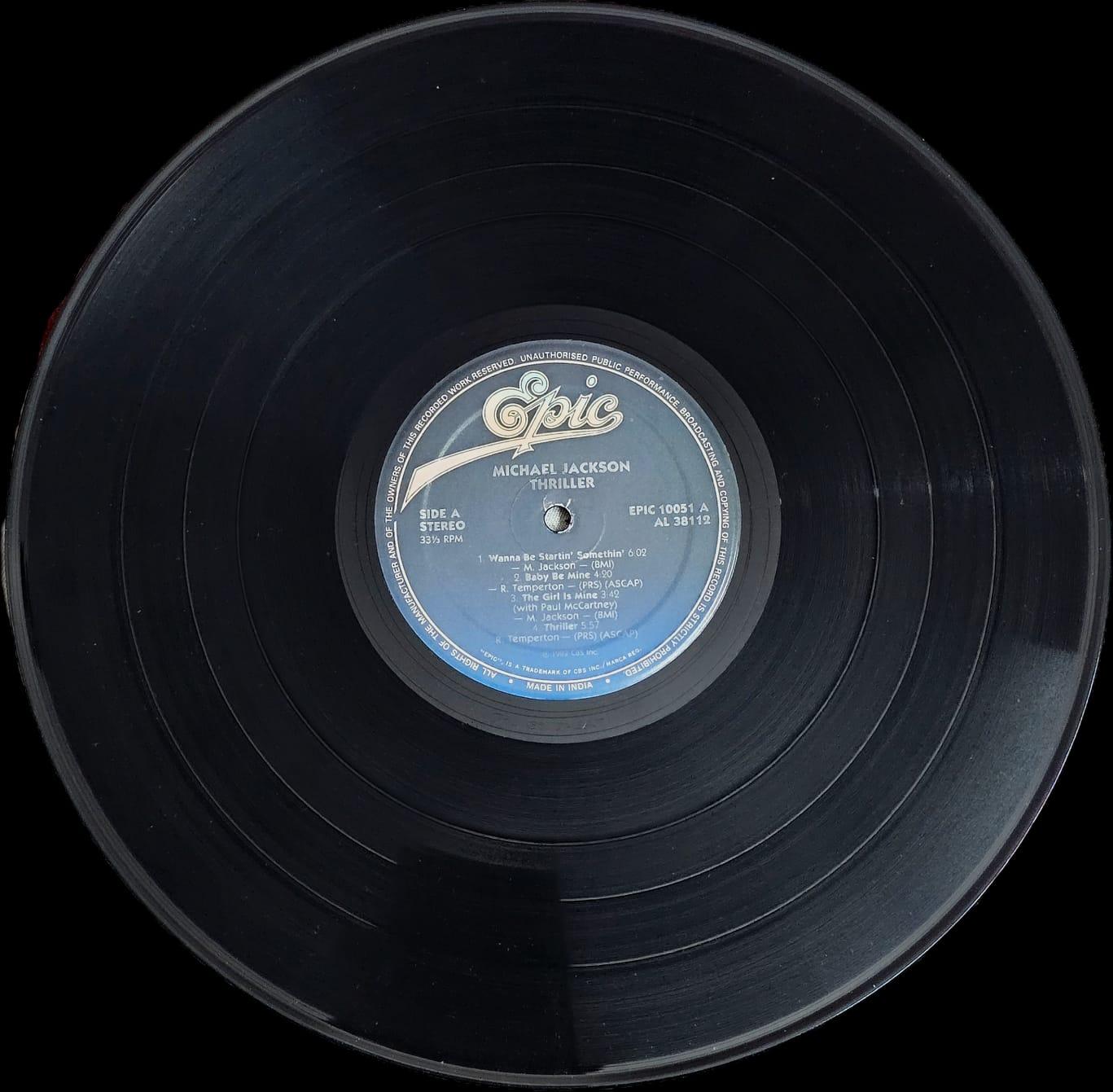 MICHAEL JACKSON THRILLER - LP RECORD ( EPIC / MINT ) EPIC 10051 alt