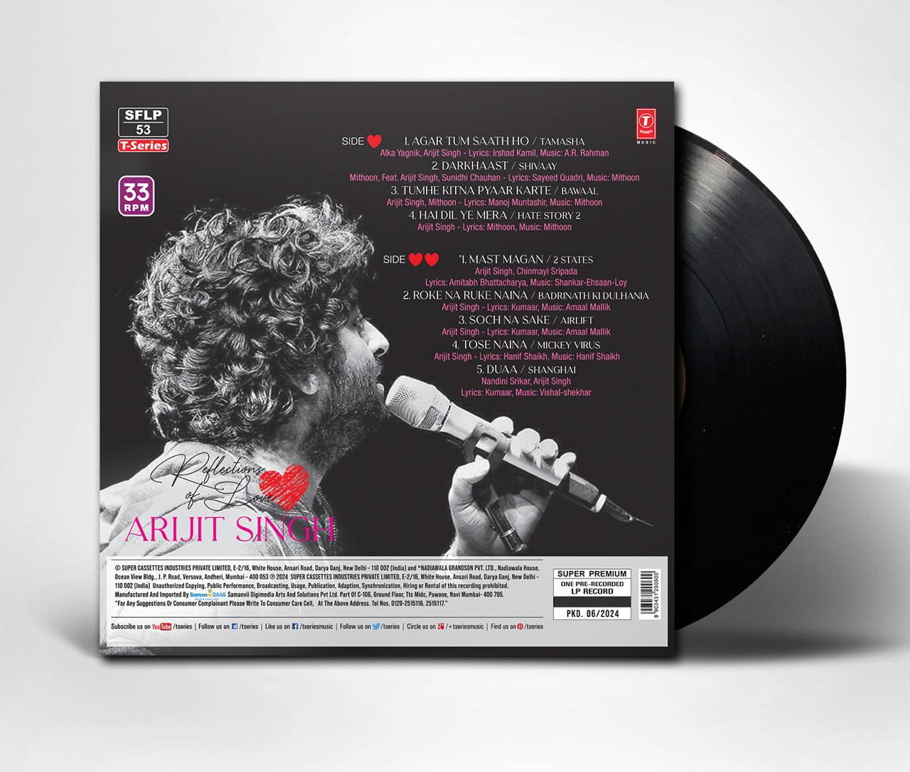 REFLECTIONS OF LOVE : ARIJIT SINGH - VINYL RECORD alt