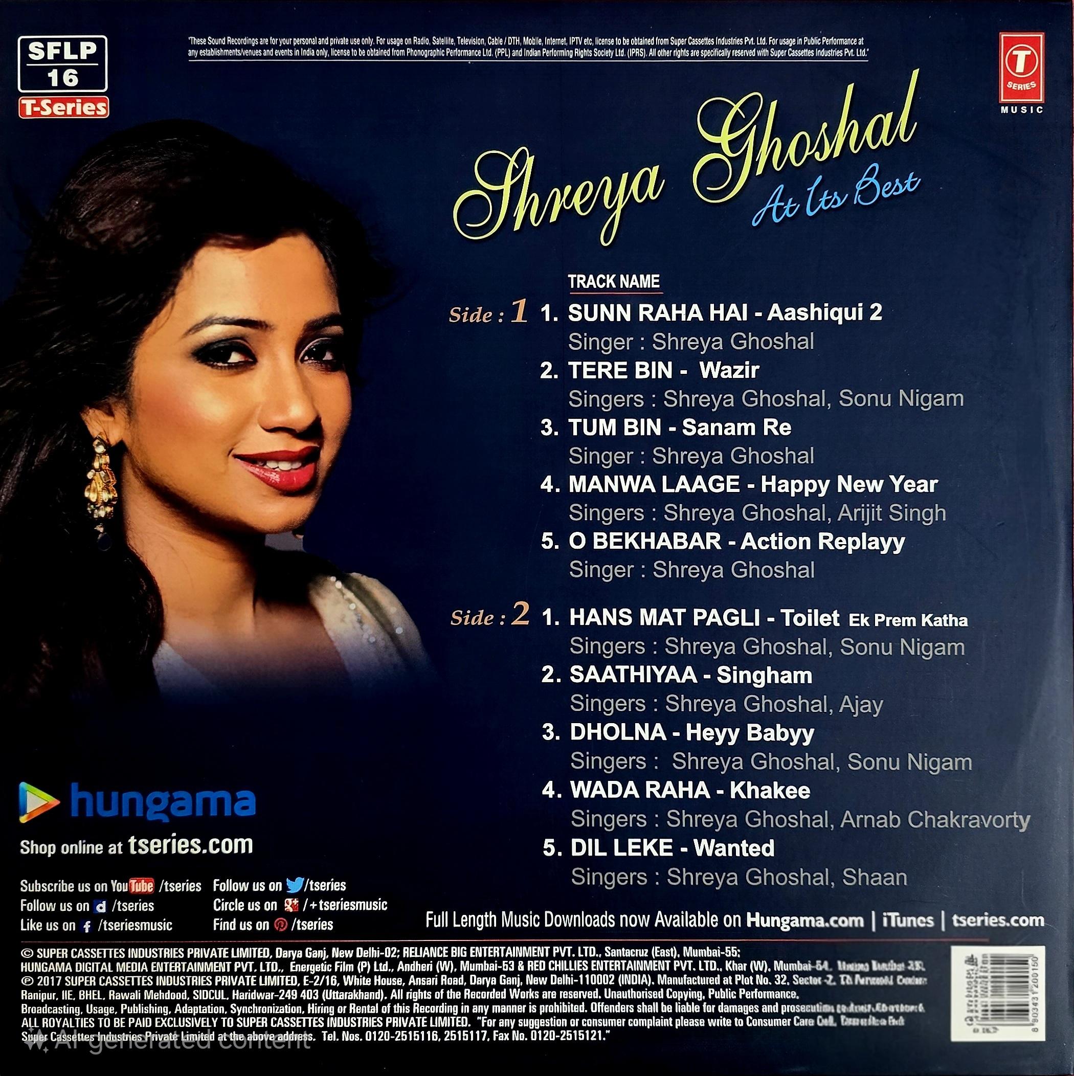 SHREYA GHOSHAL : AT ITS BEST - VINYL RECORD ( 1ST EDITION / GATEFOLD ) alt