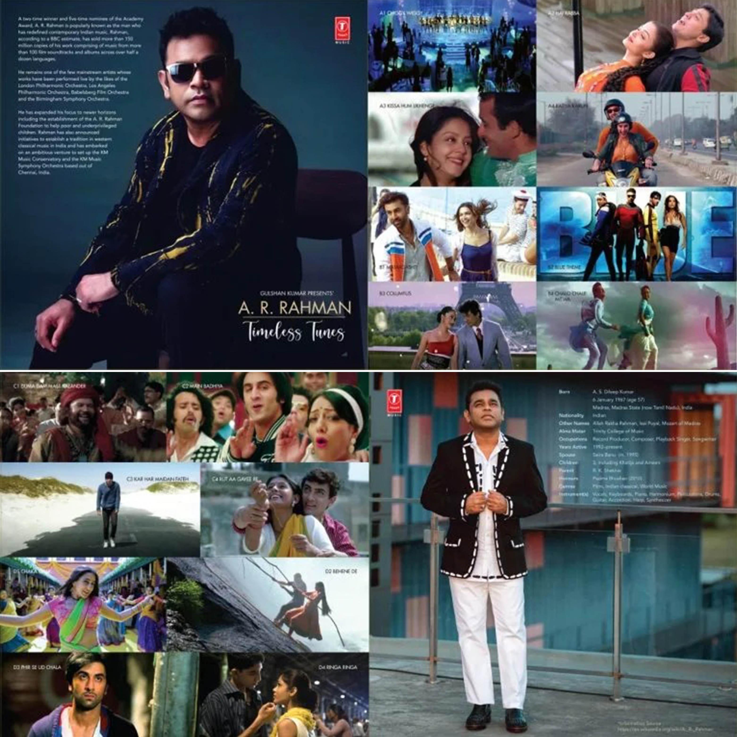 TIMELESS TUNES : AR RAHMAN 2LP SET - VINYL RECORD ( TRANSPARENT ) alt