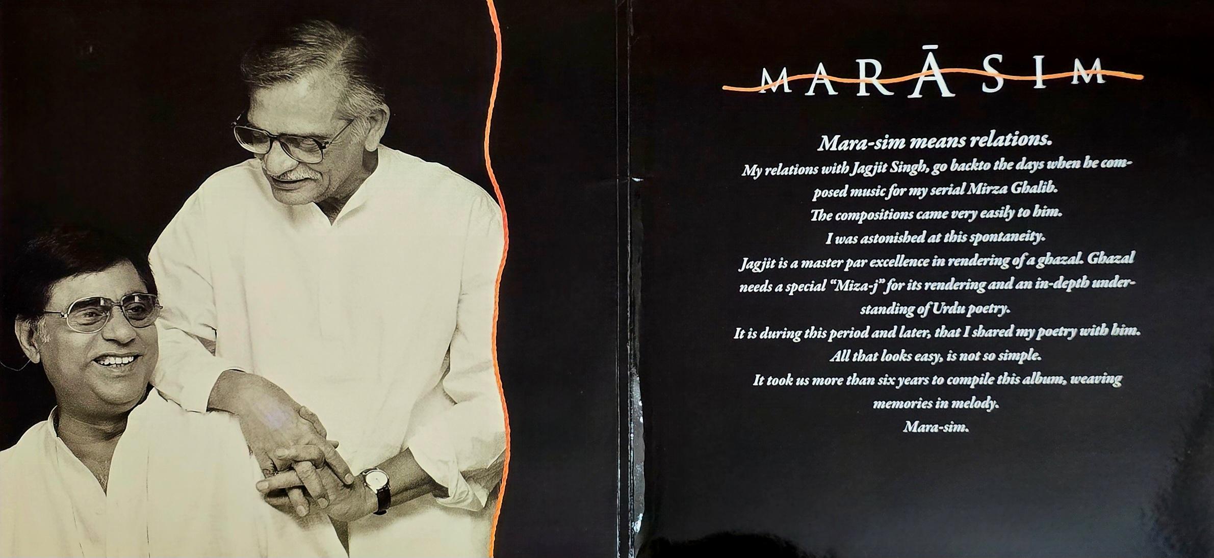 MARASIM : JAGJIT & GULZAR ( Memories Woven in Melody ) - VINYL RECORD alt