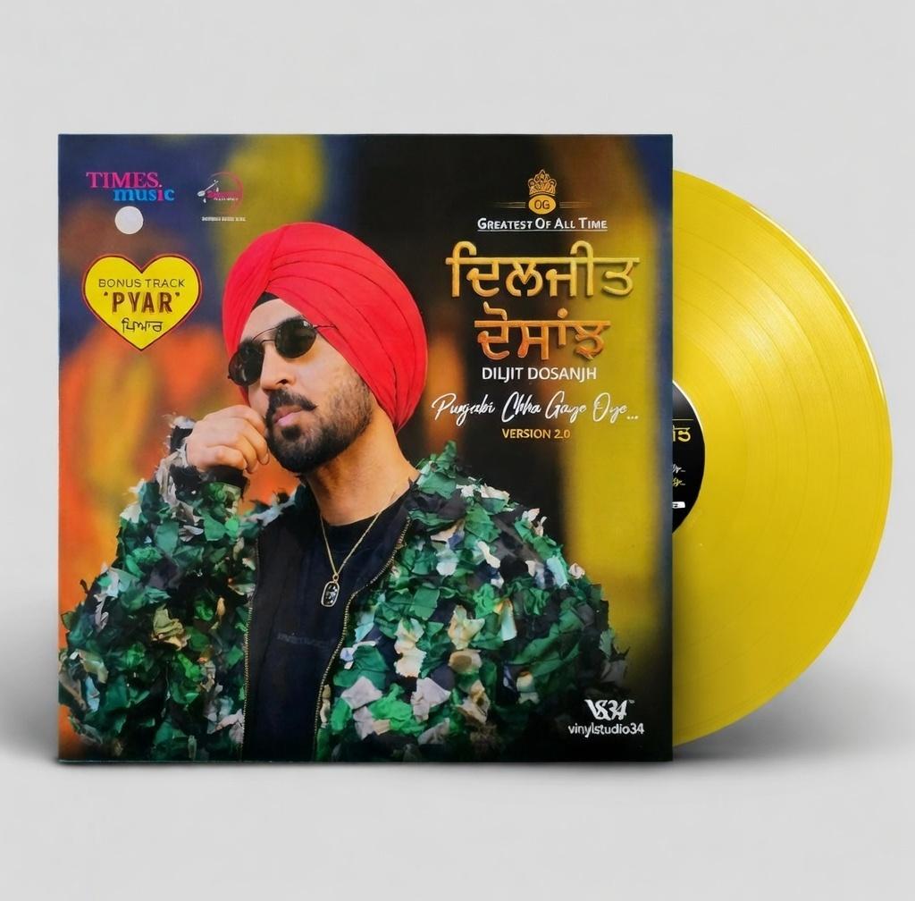 GREATEST OF ALL TIME DILJIT DOSANJH : PUNJABI CHHA GAYE OYE - VINYL RECORD ( YELLOW )